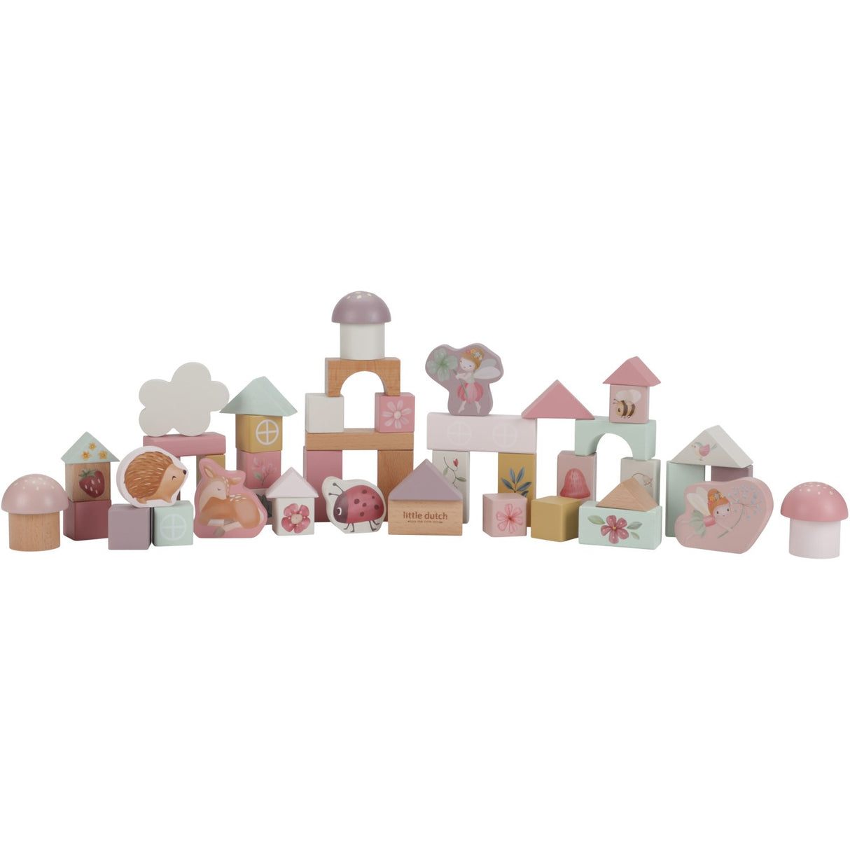 Little Dutch Fairy Garden Pink Building Blocks Wood