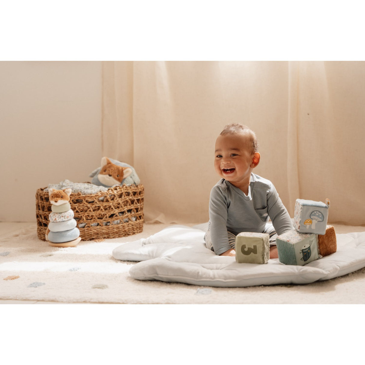 Little Dutch Forest Friends Blue Activity Cubes 4-Pack