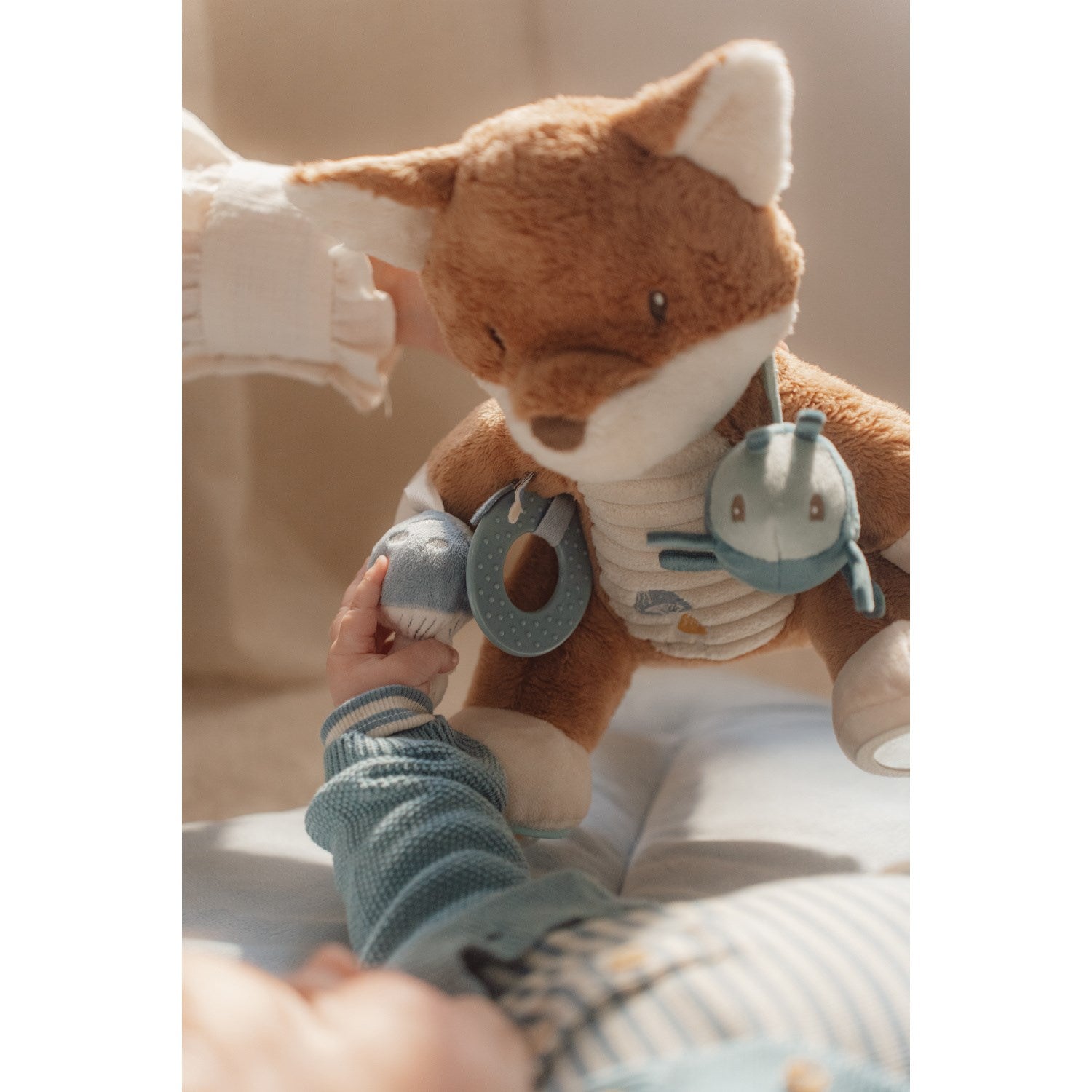 Buy Little Dutch Forest Friends Blue Activity Teddy Fox | Luksusbaby