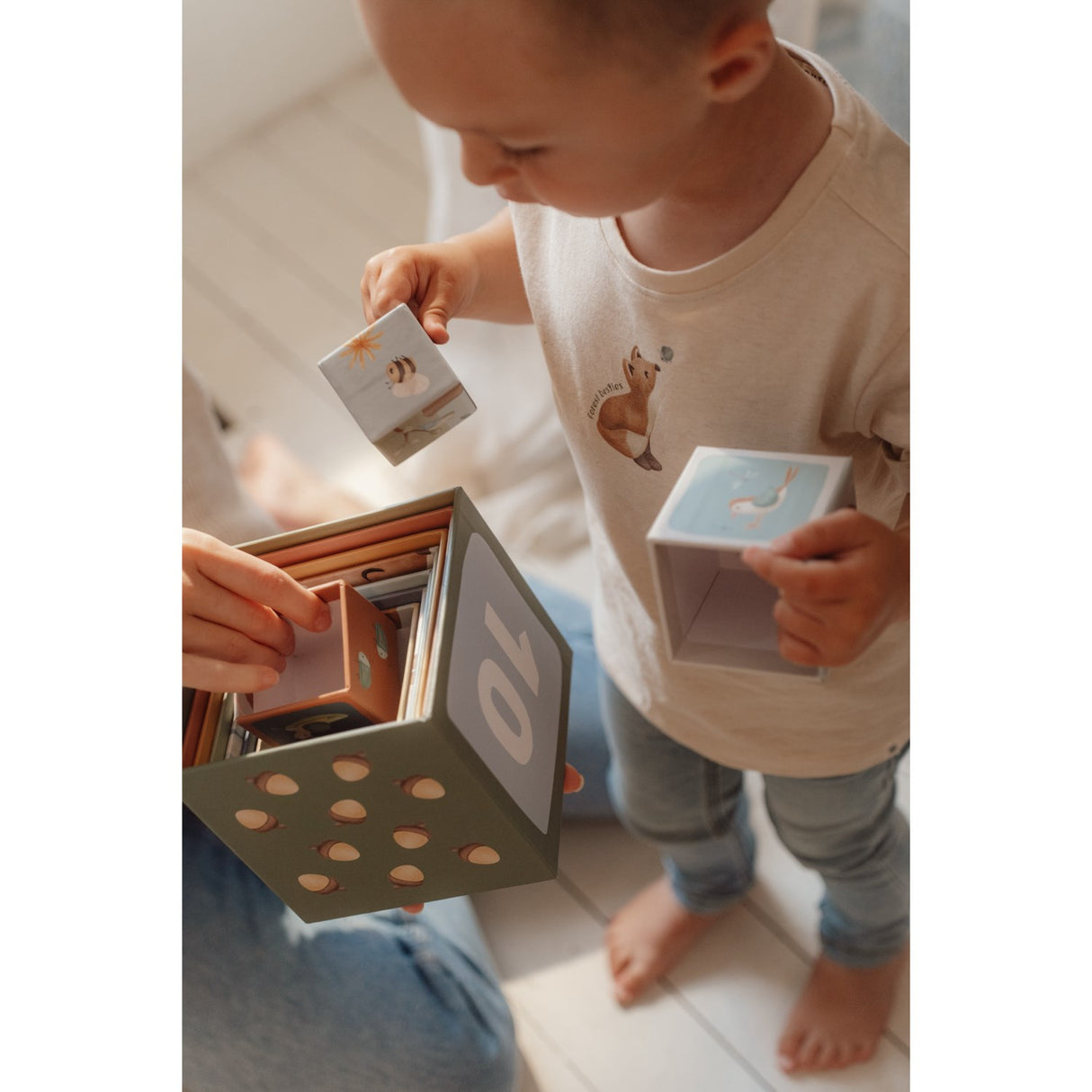 Little Dutch Forest Friends Blue Stacking Blocks Cardboard