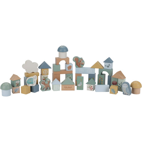 Little Dutch Forest Friends Blue Building Blocks Wood