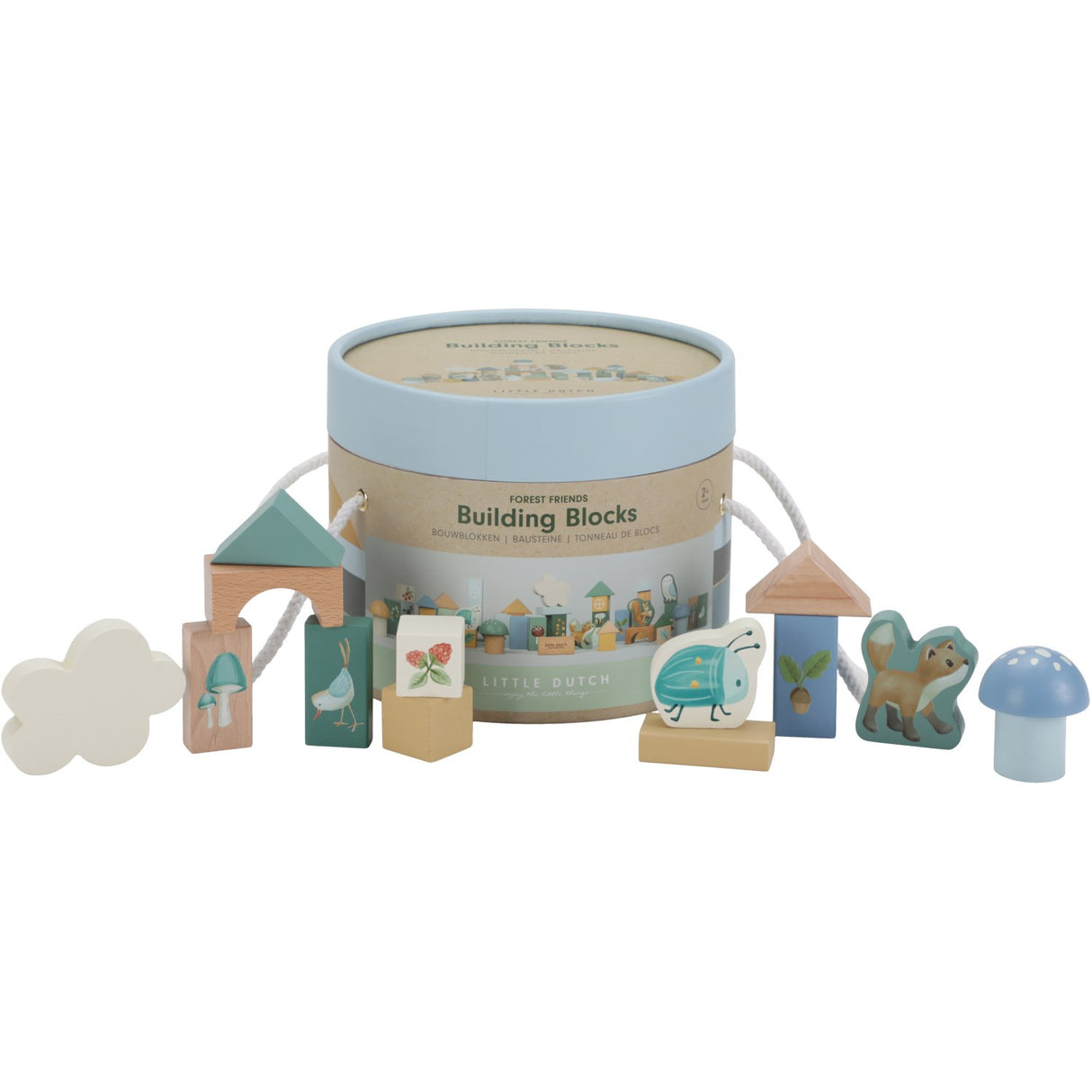 Little Dutch Forest Friends Blue Building Blocks Wood