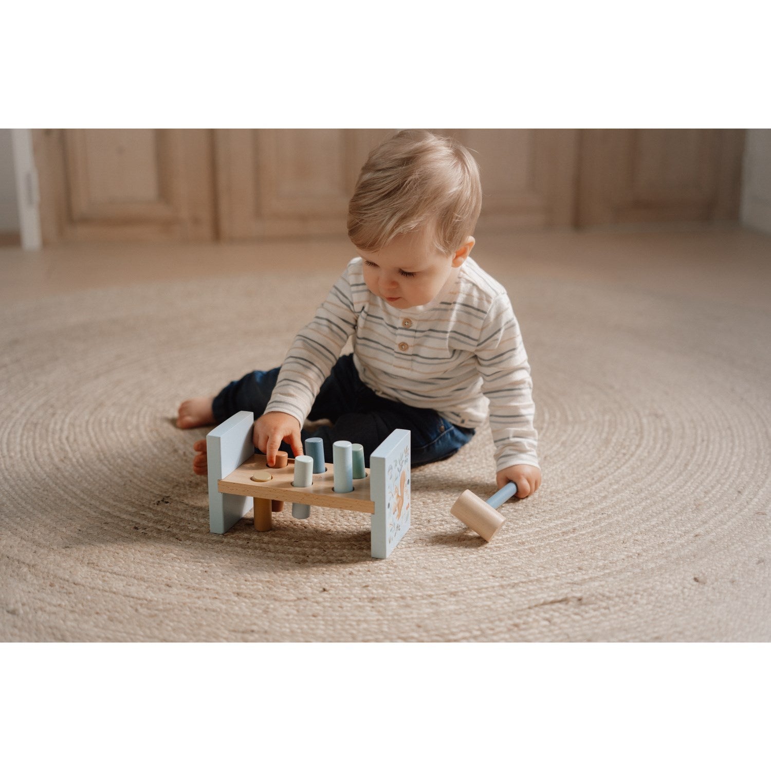 Buy Little Dutch Forest Friends Blue Pounding Bench | Luksusbaby
