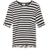 Mads Nørgaard Black/Vanilla Ice 5X5 Classic Stripe Tuviana Tee