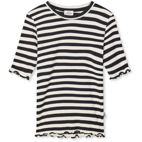Mads Nørgaard Black/Vanilla Ice 5X5 Classic Stripe Tuviana Tee