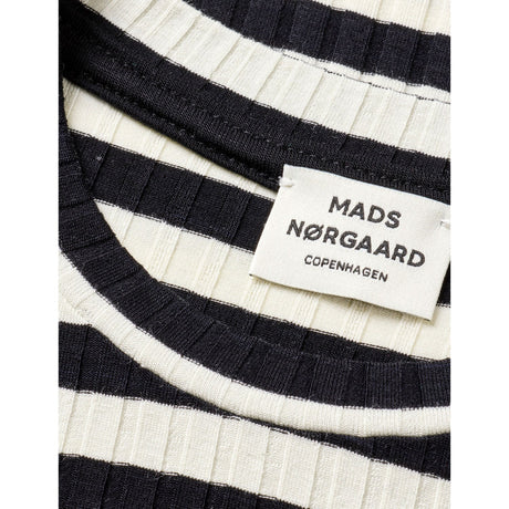 Mads Nørgaard Black/Vanilla Ice 5X5 Classic Stripe Tuviana Tee