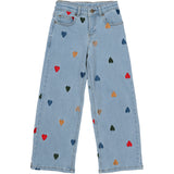 The New Light Blue Denim EMB Nessa Wide Jeans