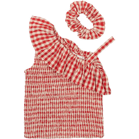 The New Poppy Red Check Nally Short Top