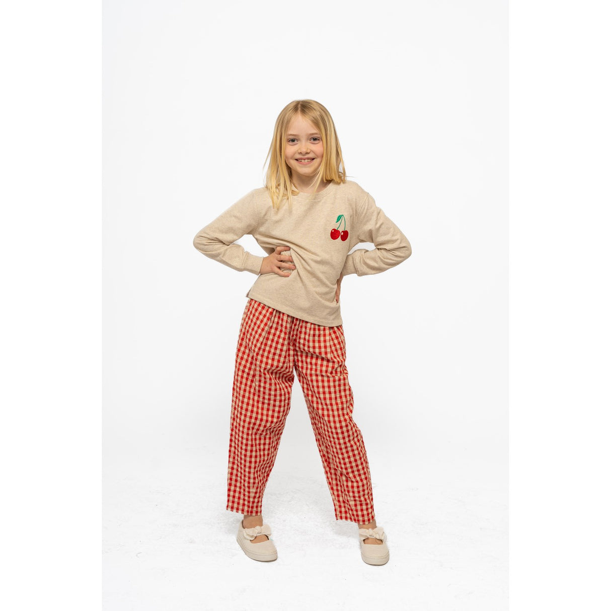 The New Poppy Red Check Nally Carrot Pants