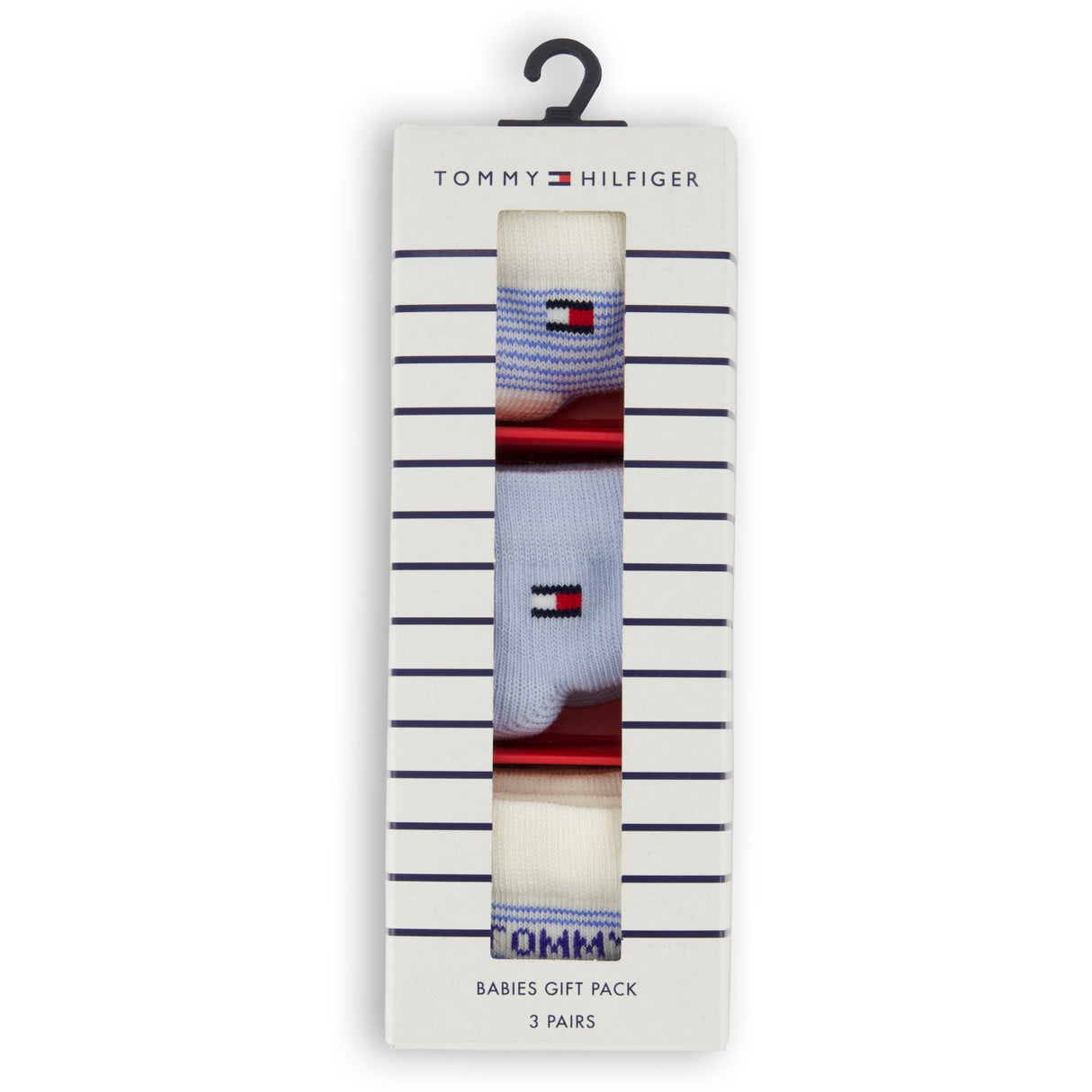 Tommy Hilfiger Light Blue Baby Socks 3-pack Giftbox Stripe