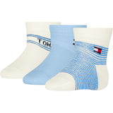 Tommy Hilfiger Light Blue Baby Socks 3-pack Giftbox Stripe