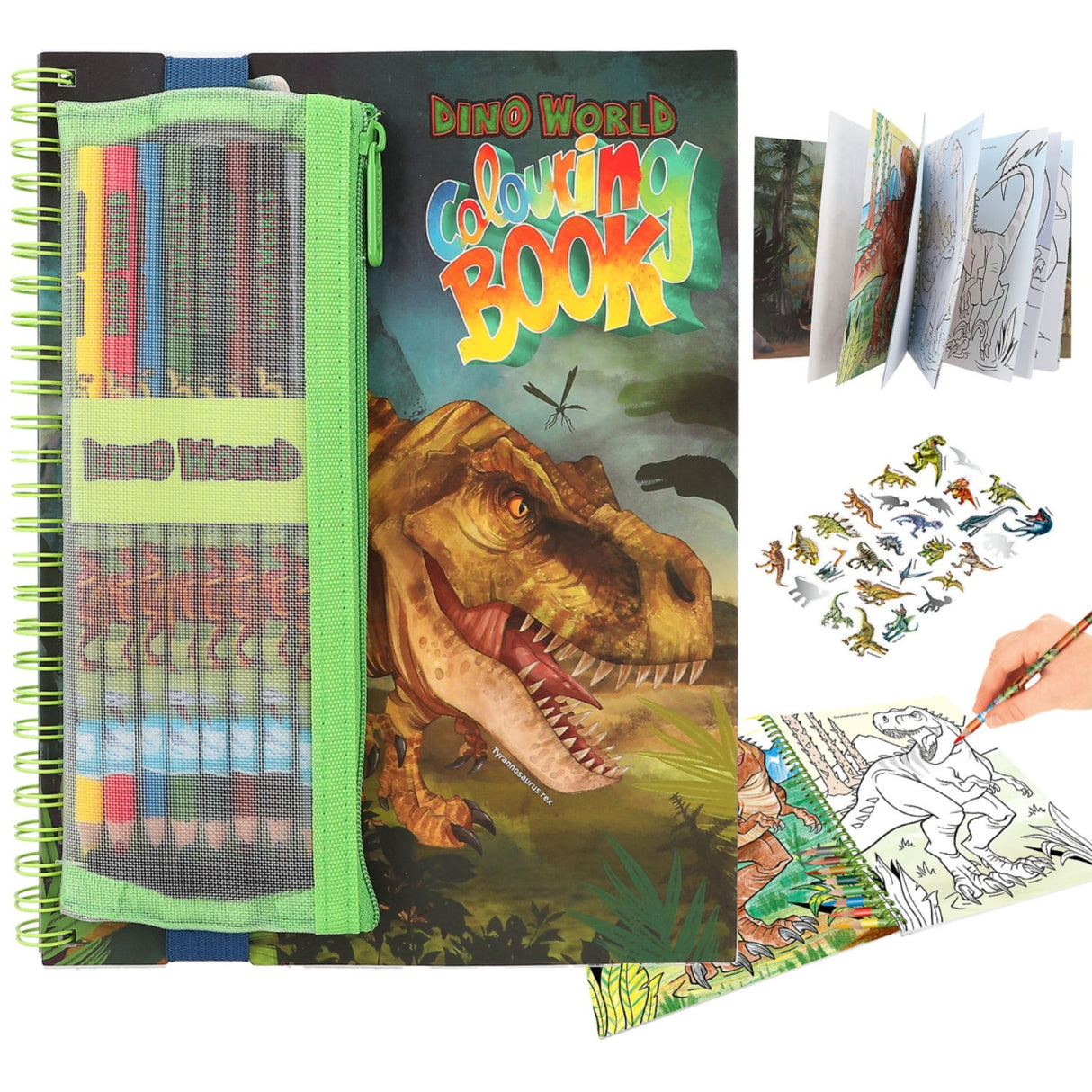 Dino World Coloring Book w/Crayons