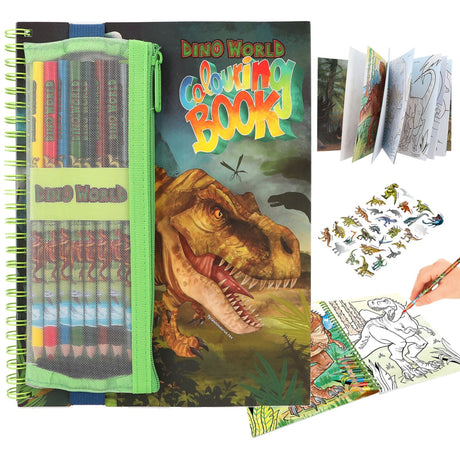 Dino World Coloring Book w/Crayons