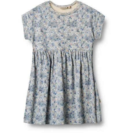 Wheat Blue Summer Flowers Jersey Dress S/S Emilie