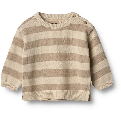 Wheat Beige Stripe Knit Pullover Morgan