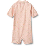 Wheat Powder Checked Flowers Swimsuit S/S Cas