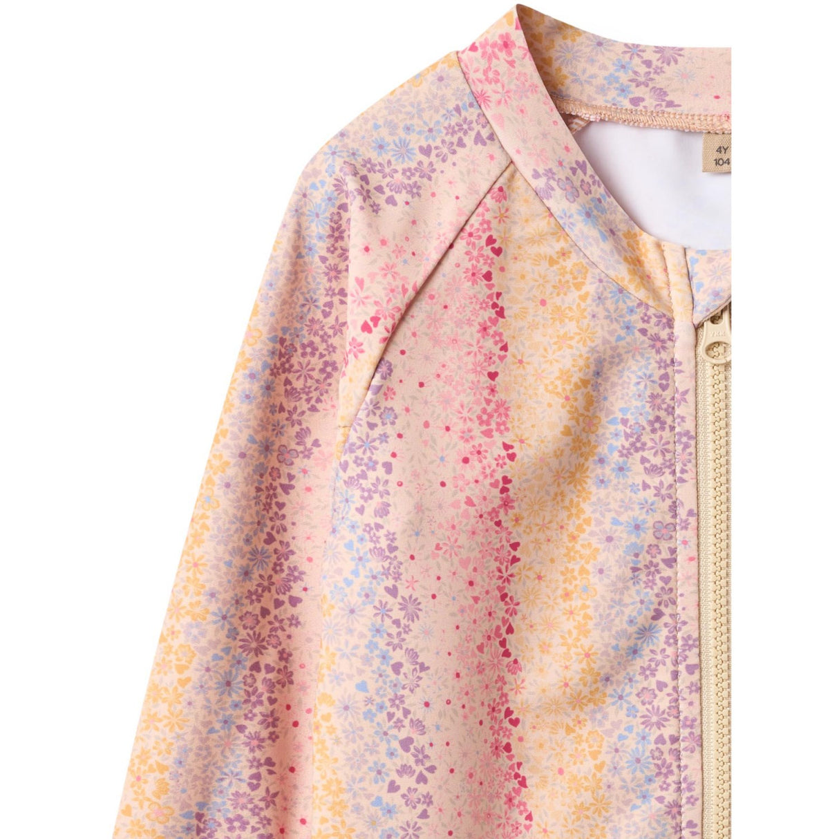 Wheat Multi Rainbow Swim T-Shirt L/S Zip Ada