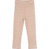 Petit Piao Bright Rose/Dark Off White Leggings Modal Striped