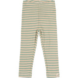 Petit Piao Granite Green/Dark Off White Leggings Modal Striped
