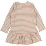 Petit Piao Bright Rose/Dark Off White Dress L/S Modal Striped