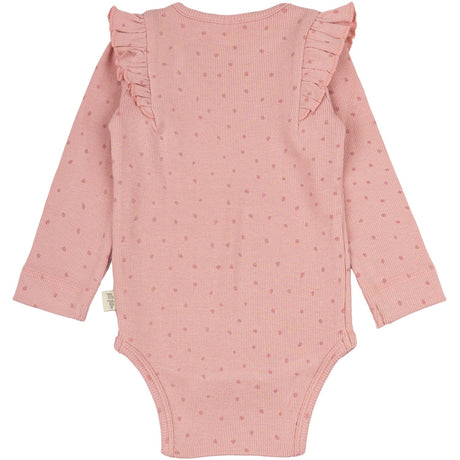 Petit Piao Bright Rose Body L/S Frill Modal Dot