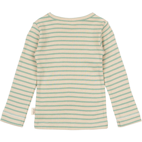 Petit Piao Granite Green/Dark Off White Blouse Modal Striped