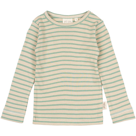 Petit Piao Granite Green/Dark Off White Blouse Modal Striped