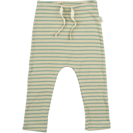Petit Piao Granite Green/Dark Off White Pants Modal Striped