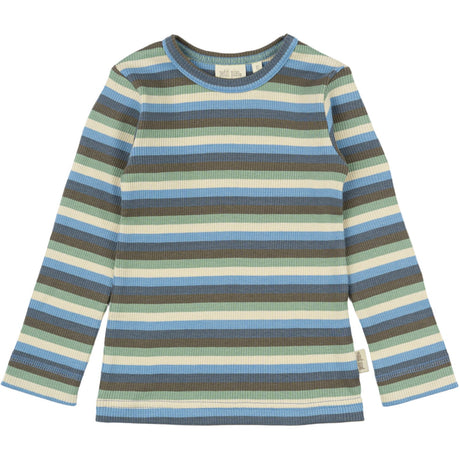 Petit Piao Allure Blue Multi Stripe Blouse Modal Multi Striped