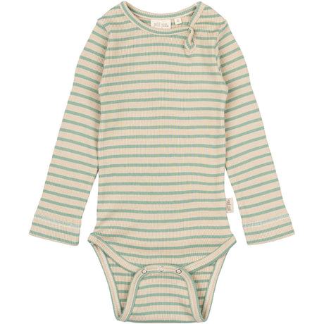 Petit Piao Granite Green/Dark Off White Body L/S Modal Striped