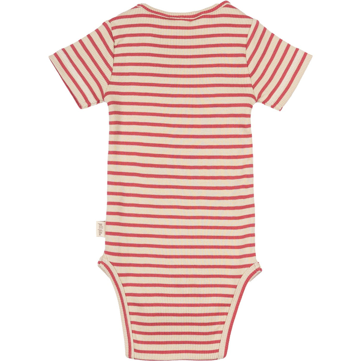 Petit Piao Light Berry/Dark Off White Body S/S Modal Striped