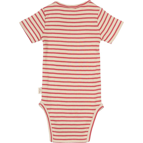 Petit Piao Light Berry/Dark Off White Body S/S Modal Striped
