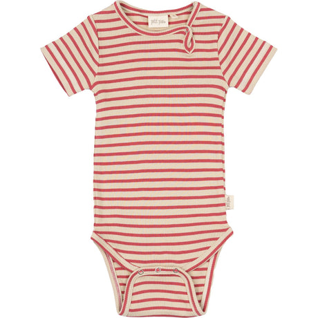 Petit Piao Light Berry/Dark Off White Body S/S Modal Striped