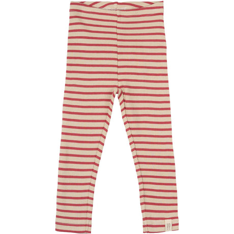 Petit Piao Light Berry/Dark Off White Leggings Modal Striped