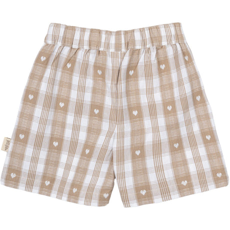 Petit Piao Off White Heart Shorts Boxy Woven