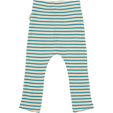 Petit Piao Turquise /Dark Off White Pants Modal Striped
