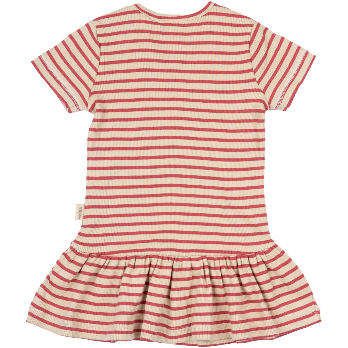 Petit Piao Light Berry/Dark Off White Dress S/S Modal Striped