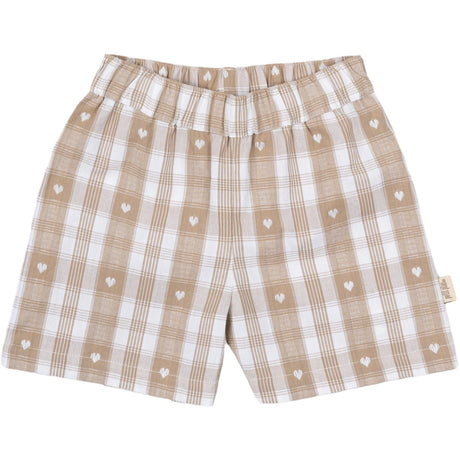 Petit Piao Off White Heart Shorts Boxy Woven