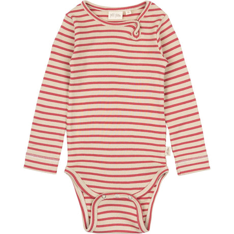 Petit Piao Light Berry/Dark Off White Body L/S Modal Striped