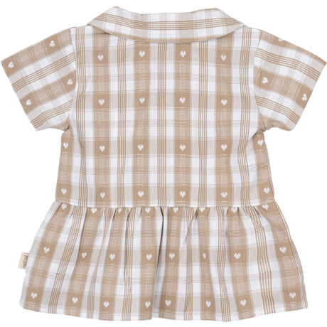 Petit Piao Off White Heart Shirt S/S Round Woven