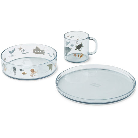 LIEWOOD Sea Creature / Sandy Siva Printed Tritan Tableware Set