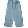 LIEWOOD Peach / Light Blue Denim Cesar Printed Denim Pants