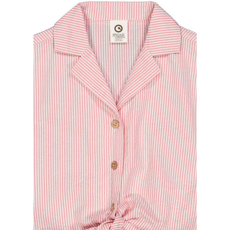 Müsli Balsam Cream/ Bubblegum Seersucker Stripe Crop Shirt