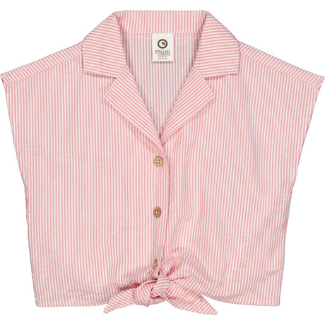 Müsli Balsam Cream/ Bubblegum Seersucker Stripe Crop Shirt
