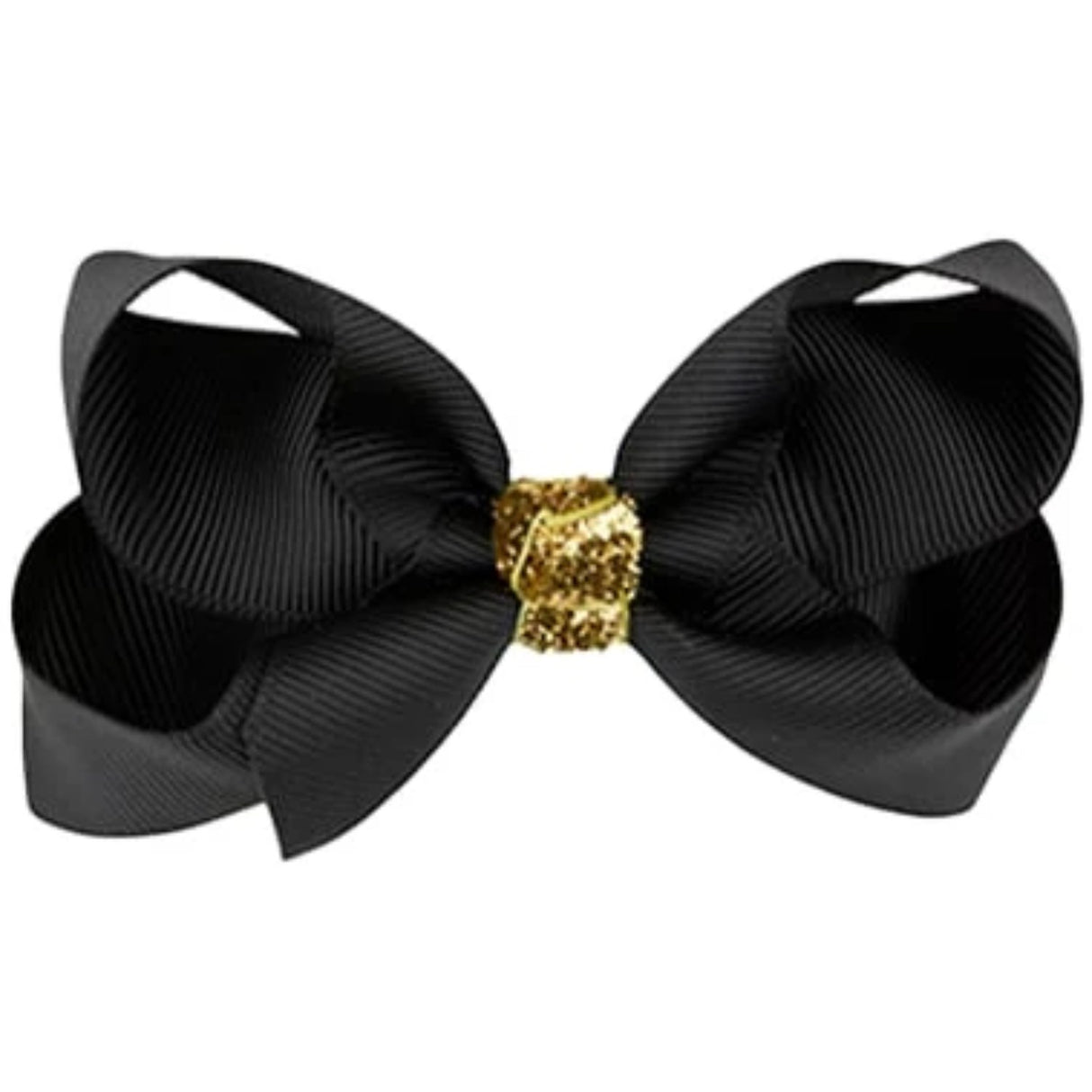 Bow's by Stær Klassisk Bow - Sort/Guld Glitter - 8 cm