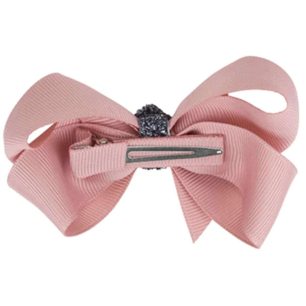 Bow's by Stær Klassisk Bow - Antique Rose/Grå Glitter - 8 cm