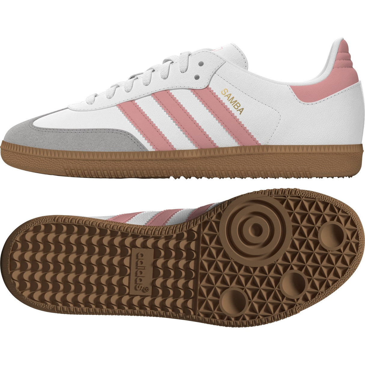 adidas Originals Ftwr White/Semi Pink Spark/Gum 3 Samba Og J Sneakers