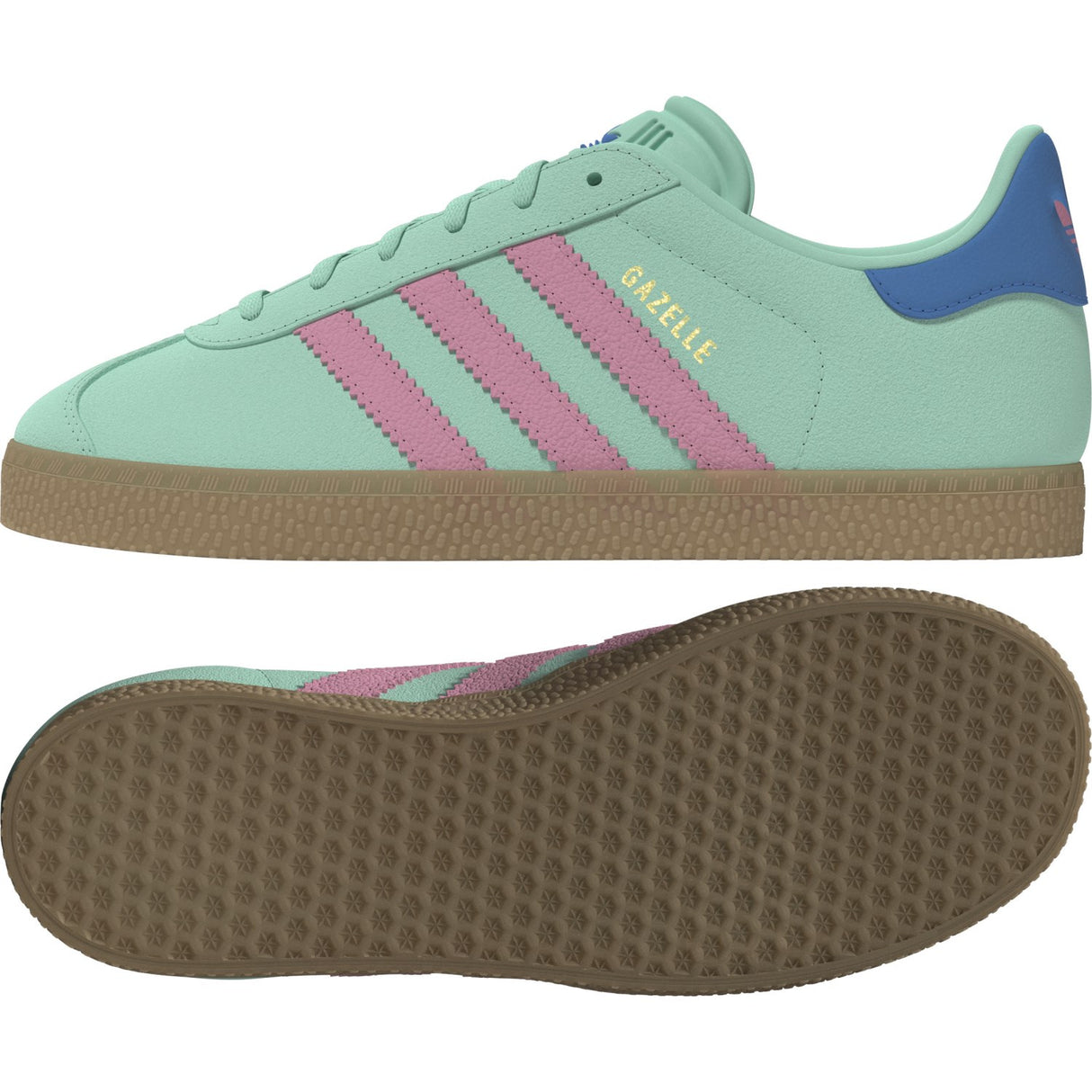 adidas Originals Clear Mint/Bliss Pink/Bright Blue Gazelle J Sneakers