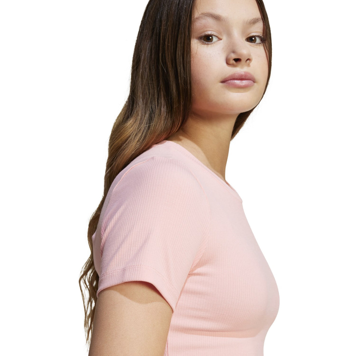 adidas Originals Semi Pink Spark Rib Crop Tee