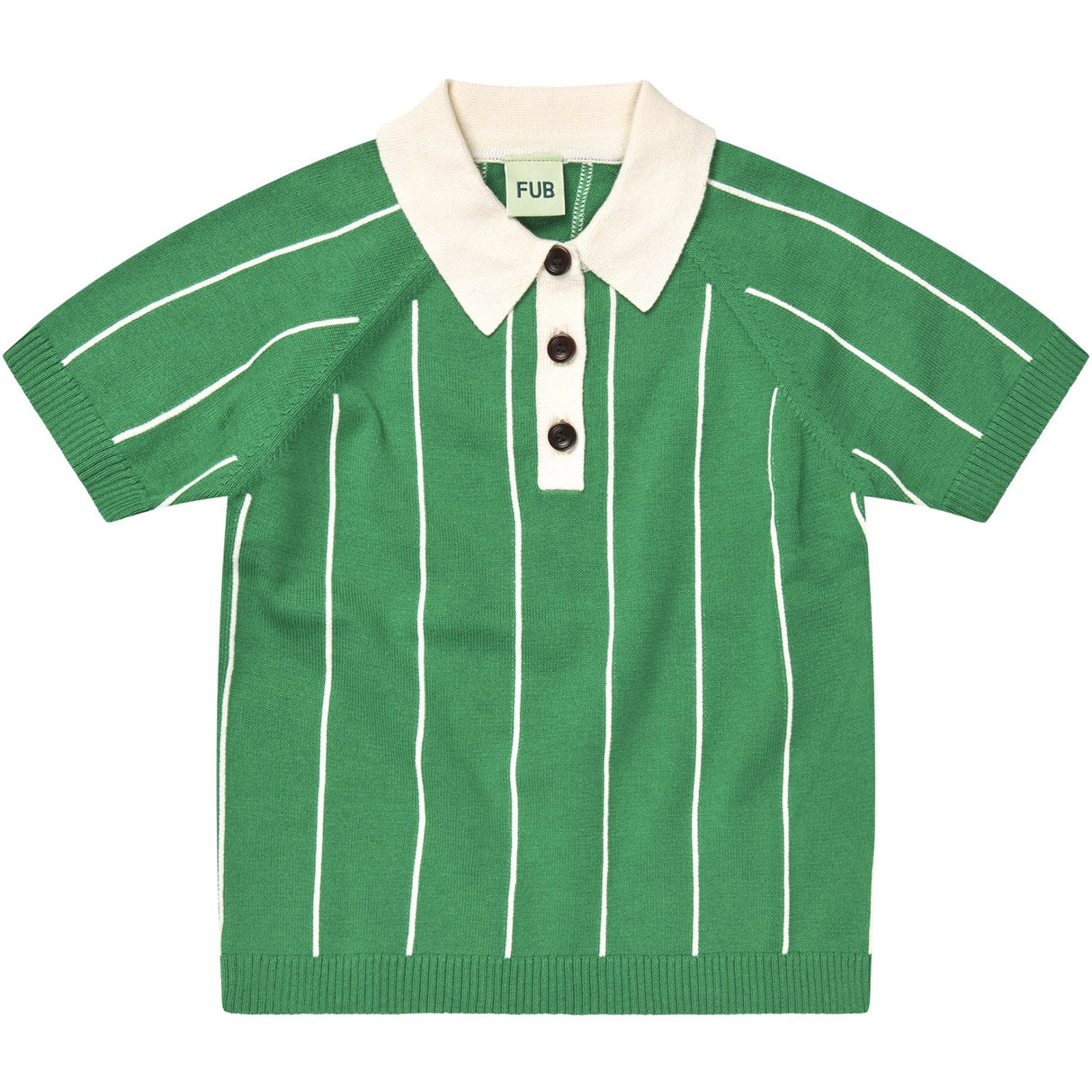 FUB basil/ecru Striped Polo